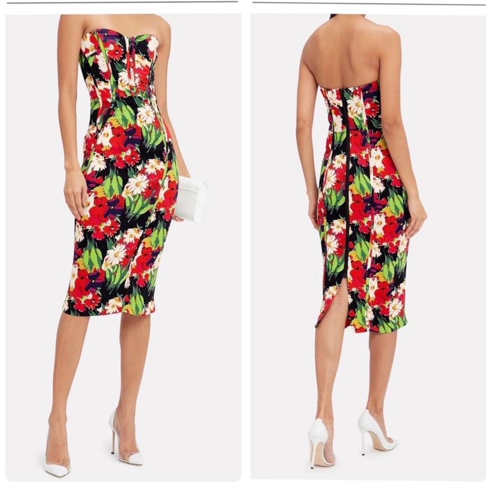 Veronica Beard Saffron Strapless Floral Dress